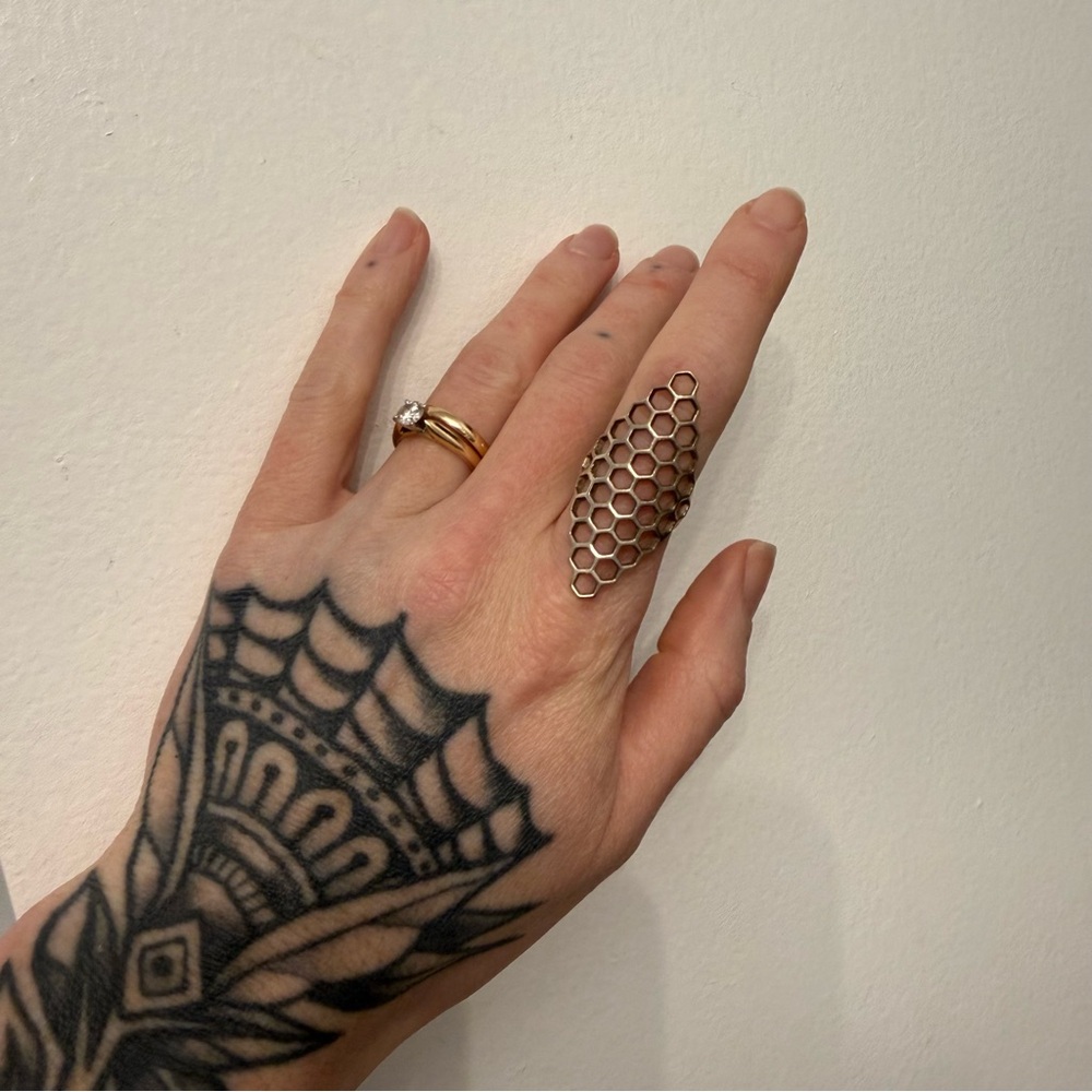 Sterling Silver Honeycomb Ring